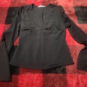 Abercrombie & Fitch V Neck Blouse Black Size Small FINAL